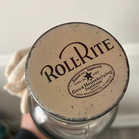 Vintage 1950s Rol-Rite Glass Rolling Dough Pin w Recipe Card Good Housekeeping - Picture 7 of 12